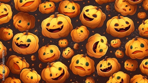 Jack O Lantern pattern background using generative AI