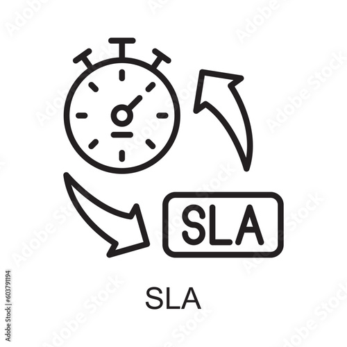 SLA Vector Outline Icon Design illustration. Customer Service Symbol on White background EPS 10 File