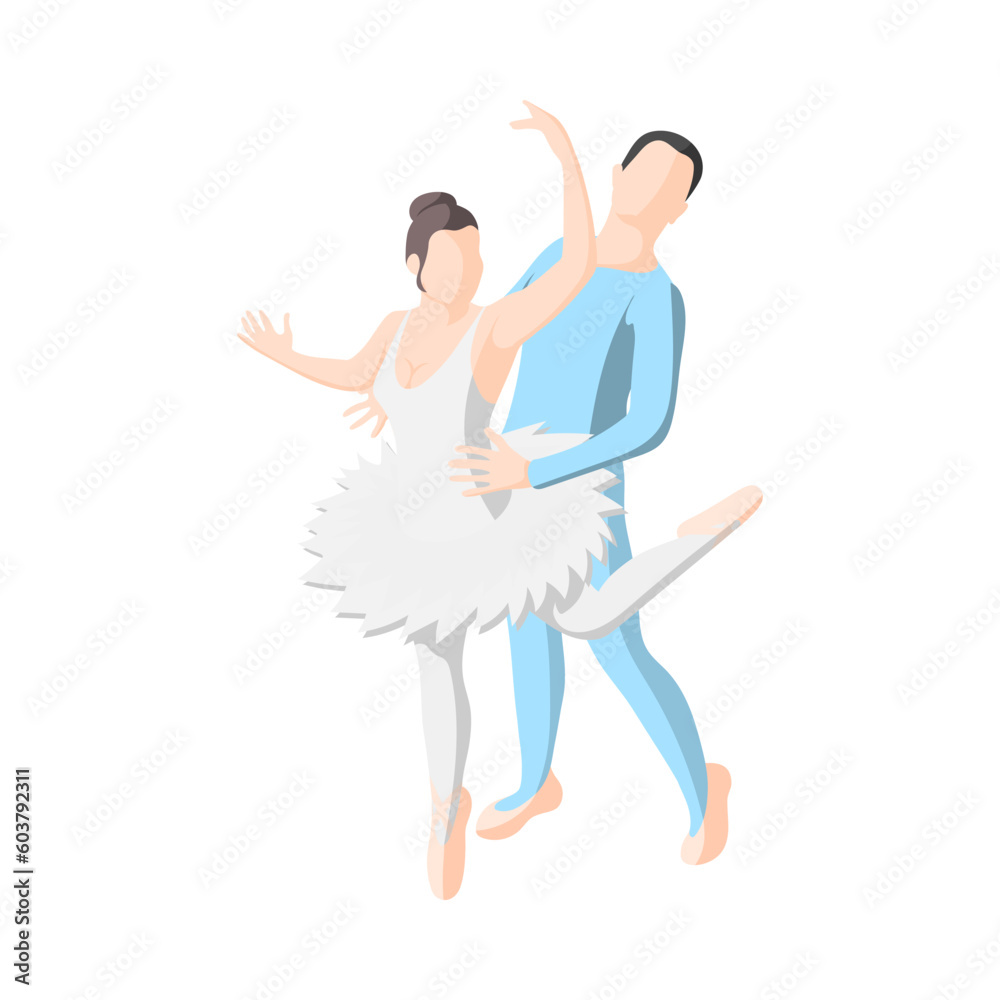 Obraz premium Isometric Ballet Couple Composition