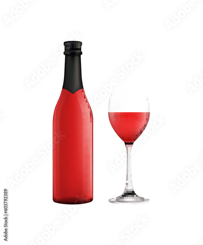 Rose Wine Glass Composition