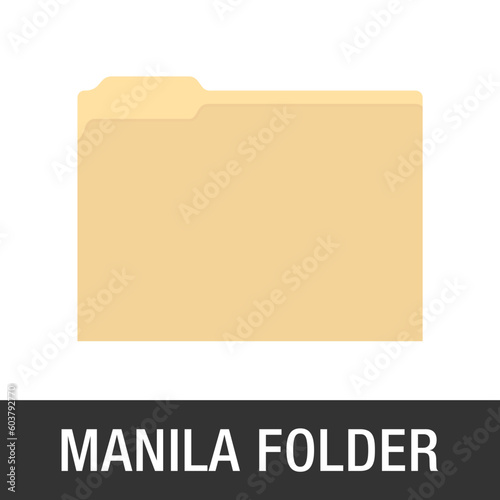 Manila Yellow Folder Icon, Yellow Folder, Office Folder, File Cabinet Folder Vector Illustration