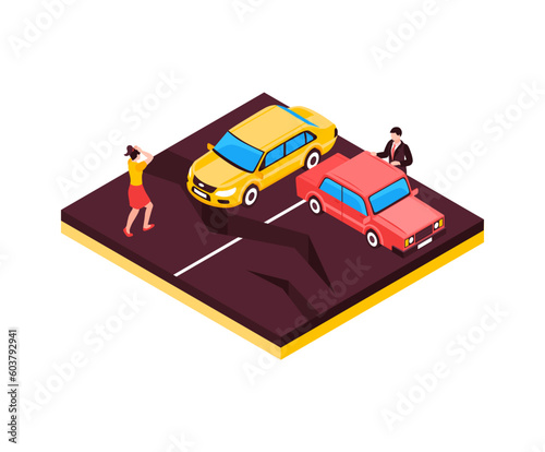 Cars In Earthquake Composition