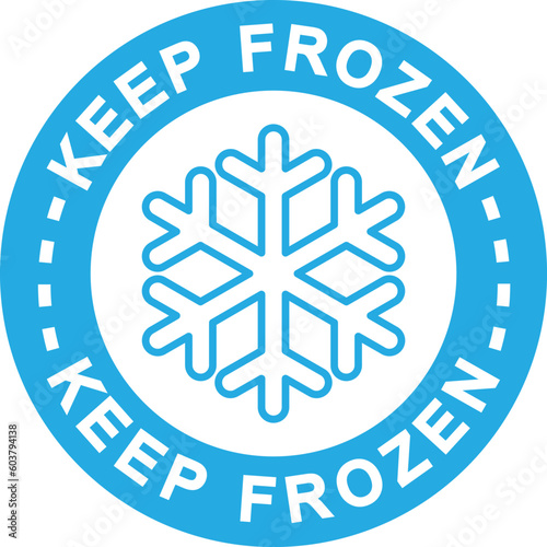 Keep frozen vector food product package label. Keep frozen in fridge