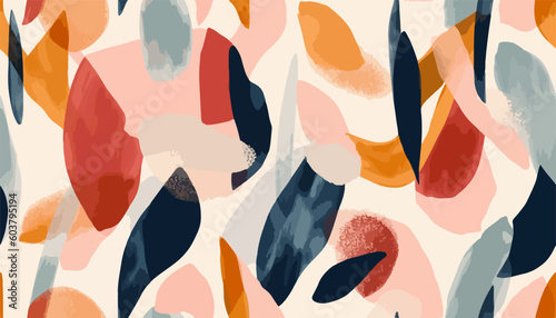 Hand drawn contemporary abstract print. Creative collage seamless pattern. Fashionable template for design