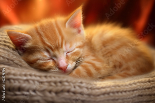 cat sleeping on the floor