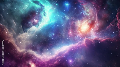 Galaxy and Nebula. Abstract space background. Endless universe with stars and galaxies in outer space. Cosmos art. Motion design. photo