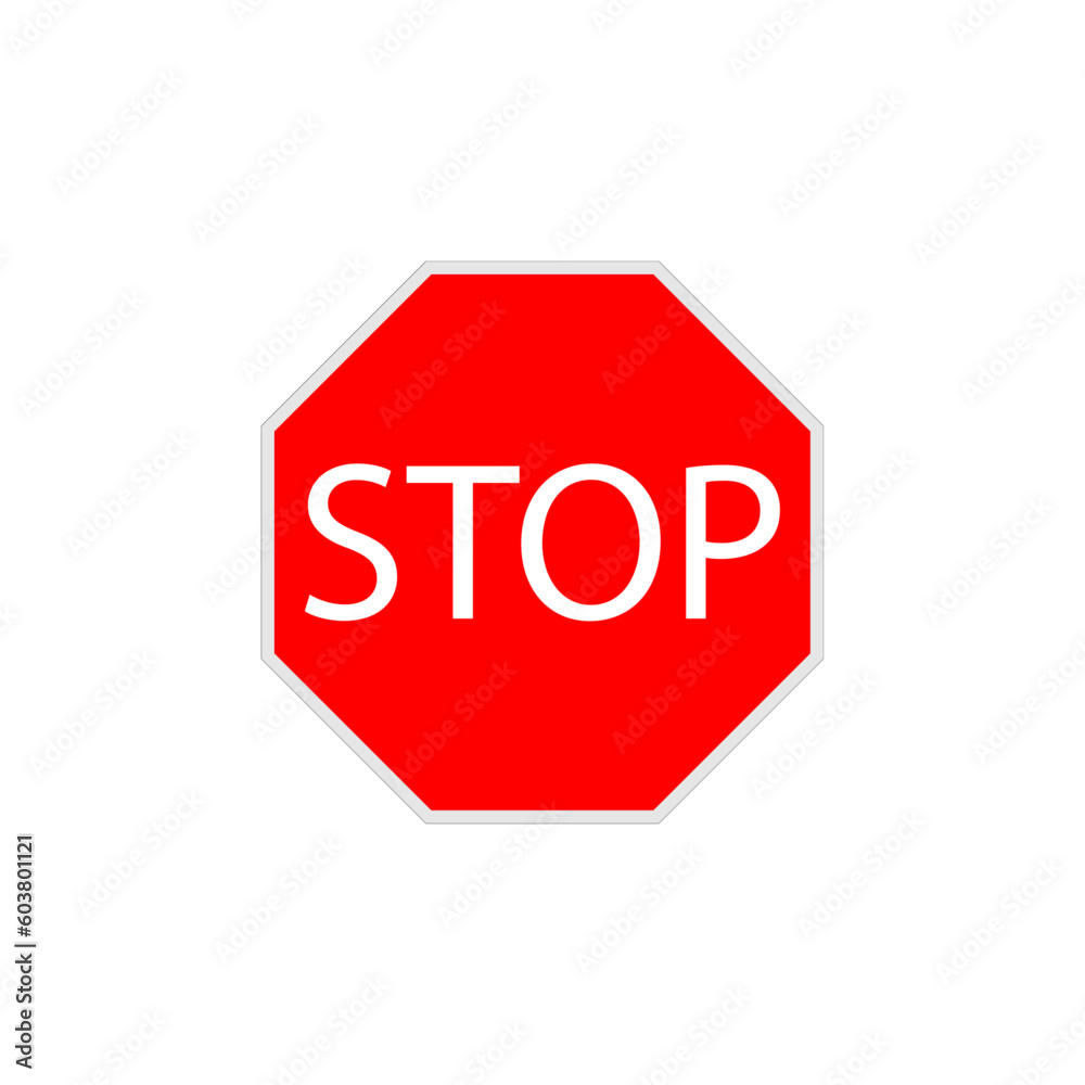 Red stop sign isolated on white Red stop sign isolated on white