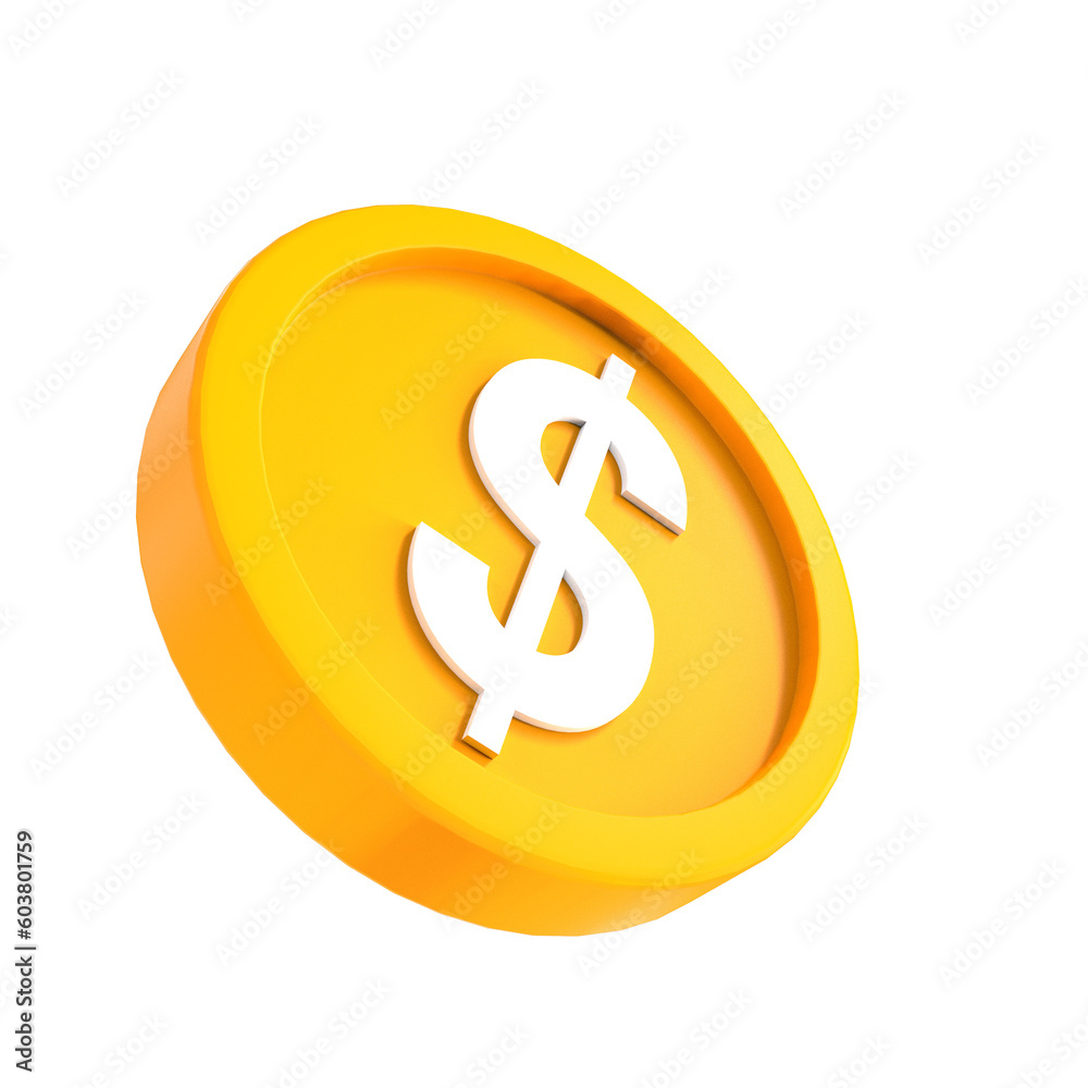3d illustration dollar coin icon money 3d render
3d illustration dollar coin icon money 3d render