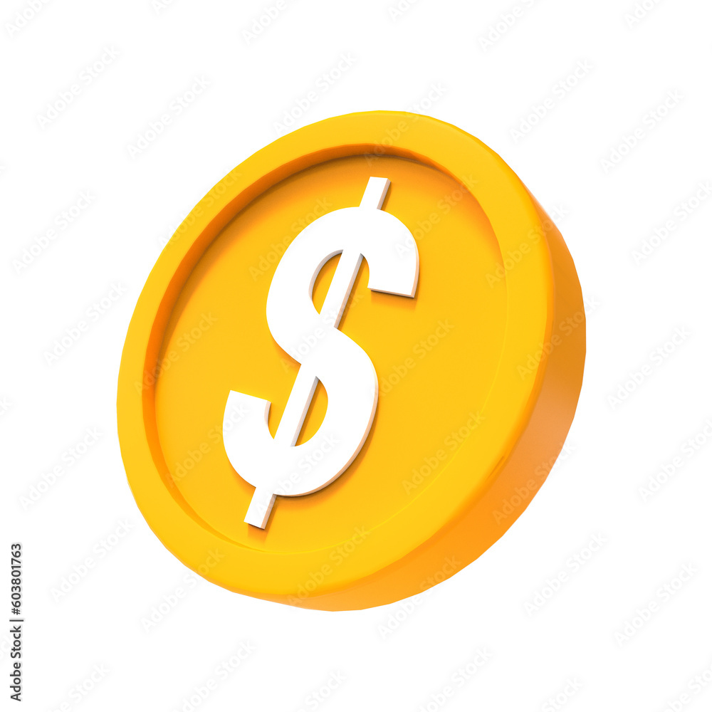 3d illustration dollar coin icon money 3d render
3d illustration dollar coin icon money 3d render