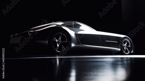 luxury black sportscar fast design