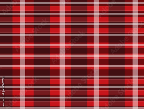 Red and White Plaid Tartan Seamless Pattern. This is a classic plaid pattern suitable for shirt printing, backgrounds and textiles
