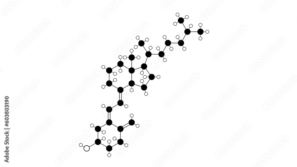 cholecalciferol molecule, structural chemical formula, ball-and-stick model, isolated image vitamin d cholecalciferol molecule, structural chemical formula, ball-and-stick model, isolated image vitamin d