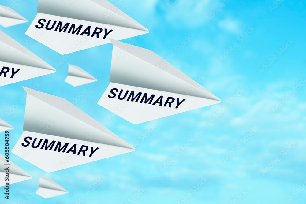 Paper plane summary concept of Self-characteristics of a specialist engaged in work, who has concluded an employment contract. Paper plane summary concept of Self-characteristics of a specialist engaged in work, who has concluded an employment contract.