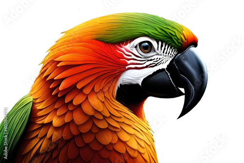 Macaw parrot bird in tropical in action, Generative AI
