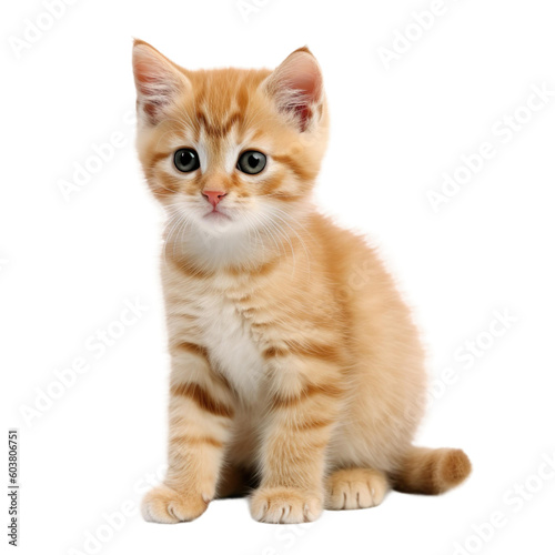baby cat on a transparent background, Generative ai