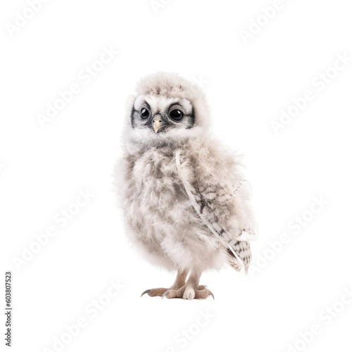 baby Owl on a transparent background, Generative ai