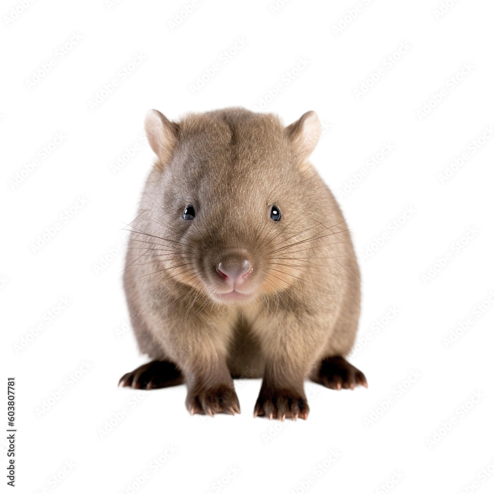 Fototapeta premium baby Wombat on a transparent background, Generative ai