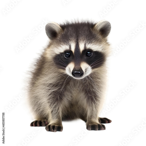 baby Racoon on a transparent background, Generative ai