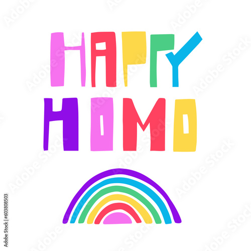 Handdrawn elements and handwritten phrases to celebrate pride month and the LGBTQ plus community. Vibrant acid colors