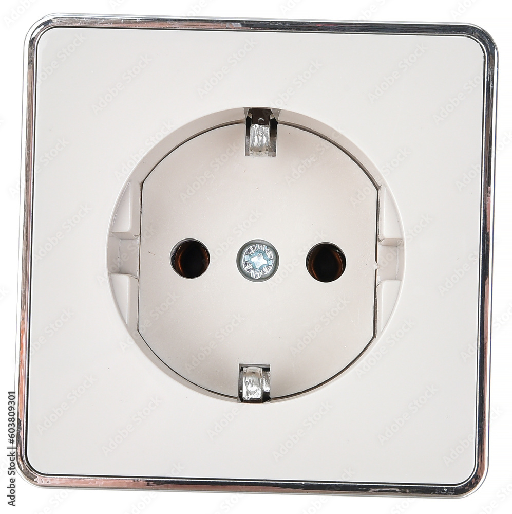 socket electric single white on a white background socket electric single white on a white background