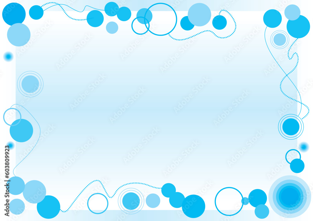 Frame of blue bubbles Frame of blue bubbles