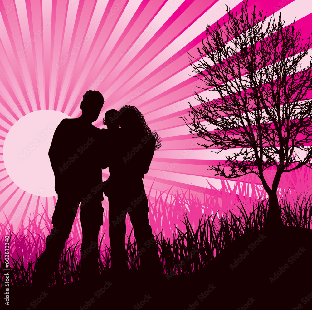 Fotografie Happy family, vector illustration