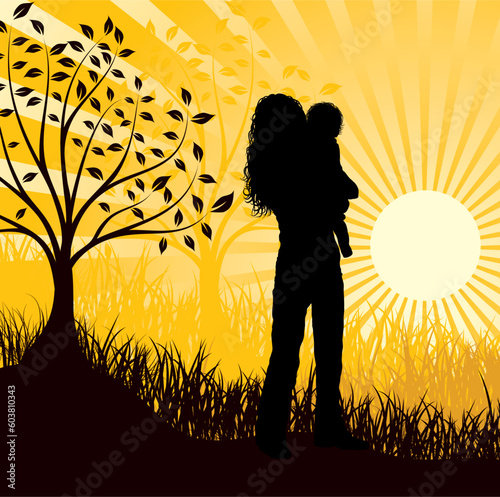 Fotografia Happy family, vector illustration