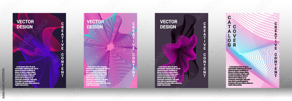 A set of modern abstract covers with abstract gradient linear waves. A set of modern abstract covers with abstract gradient linear waves.
