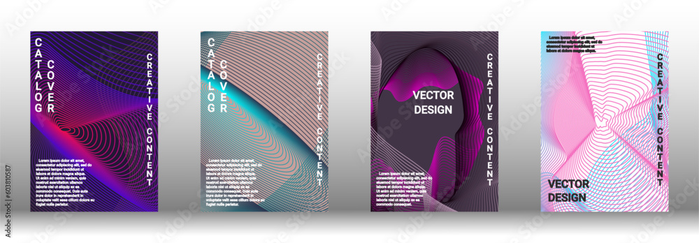 A set of modern abstract covers with abstract gradient linear waves. A set of modern abstract covers with abstract gradient linear waves.