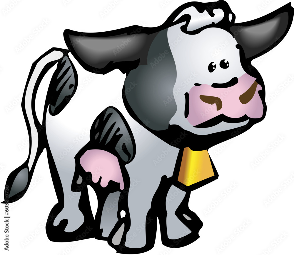 A cute moo cow in a rough and ready style! No meshes used, all blends or gradients.