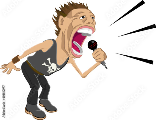 a rockstar screaming into a mic.