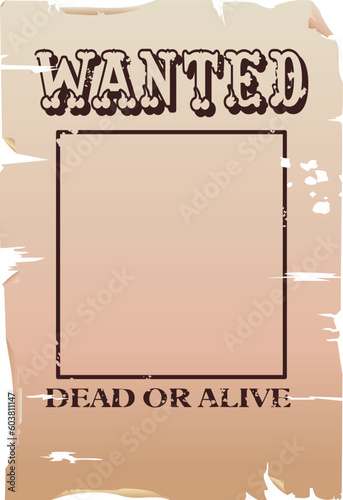 a vector wanted poster, type created for the poster. photo