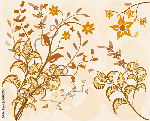 Wallpaper Mural Floral Background - vector Torontodigital.ca