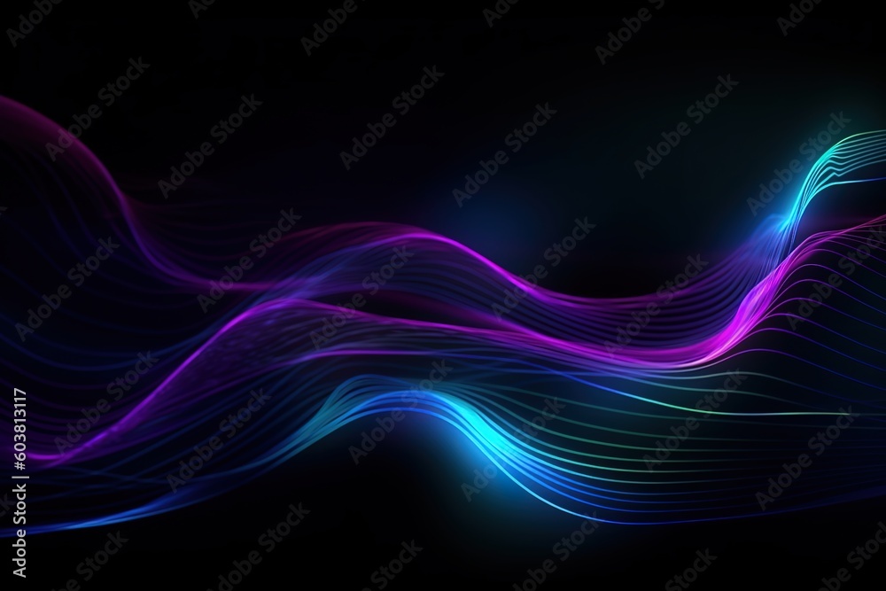 Fototapeta premium Electric Wallpaper Featuring Waves Line Art