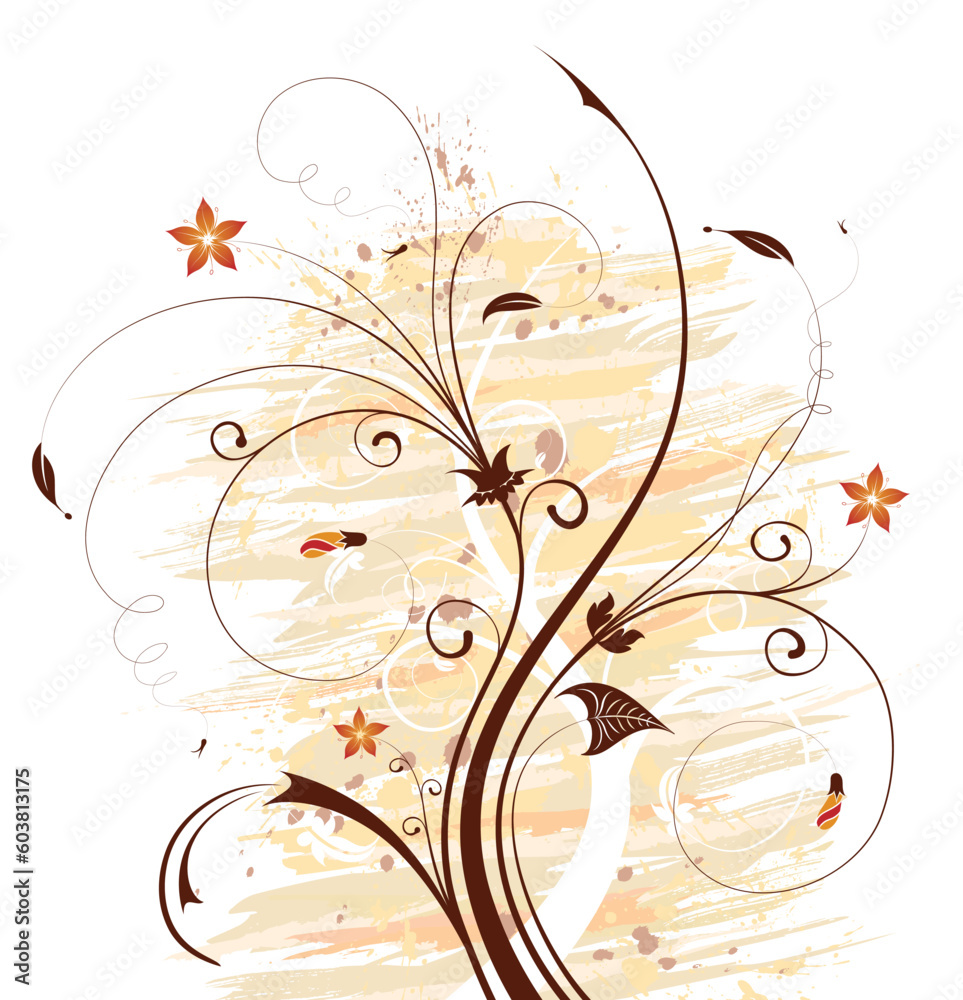 Grunge paint flower background, element for design, vector illustration Grunge paint flower background, element for design, vector illustration