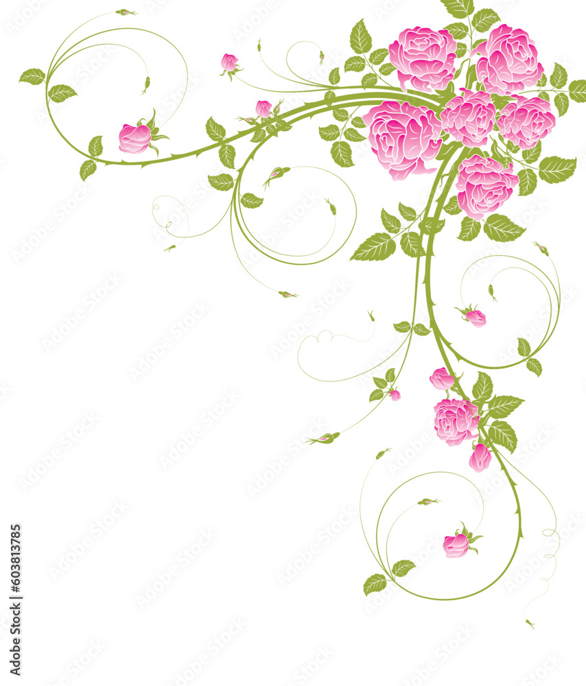 Abstract floral frame, element for design, vector illustration Abstract floral frame, element for design, vector illustration
