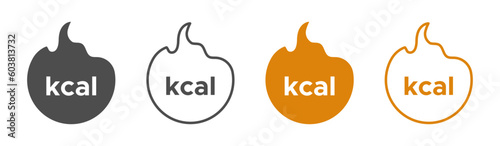 Calories Burn vector icons set