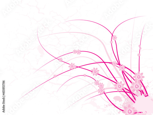 floral abstract pink design with plenty of copy space