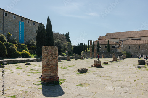Remains of the Paleochristian basilica of Trieste in Italy photo