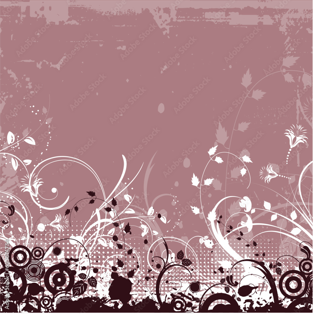 Abstract floral grunge background