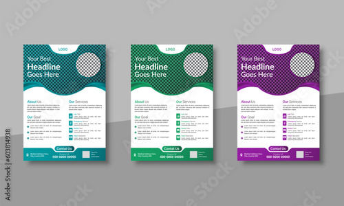 Template vector design for  healthcare, medical flyer,  poster design layout with three color variations 