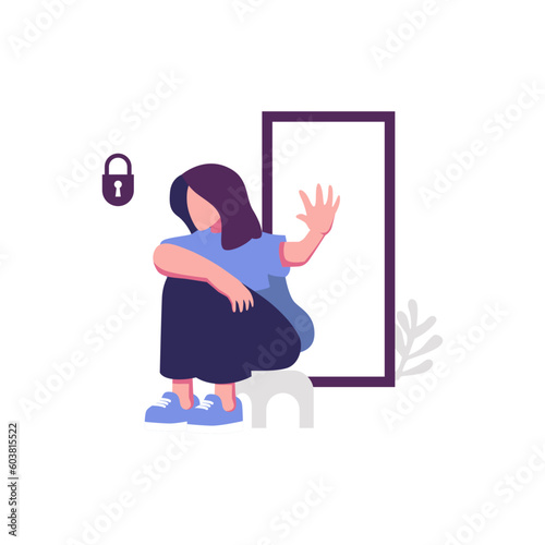 learned helplessness flat style illustration vector design