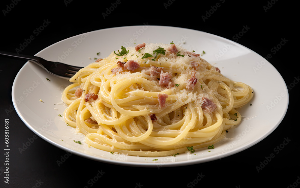 pasta carbonara created with Generative AI technology