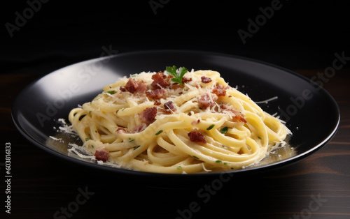 pasta carbonara created with Generative AI technology
