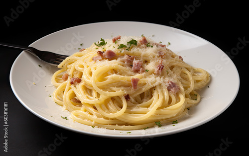 pasta carbonara created with Generative AI technology