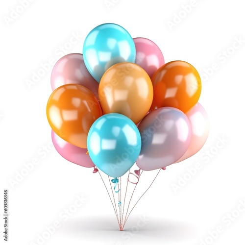 bright balloons isolated on white background 