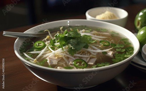 Vietnam pho created with Generative AI technology