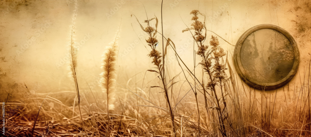 Vintage Wallpaper Banner with some Utensils in the Style of Meticulous