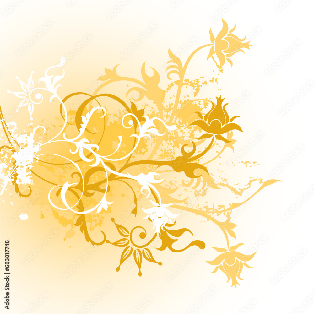 Grunge floral background, vector illustration Grunge floral background, vector illustration