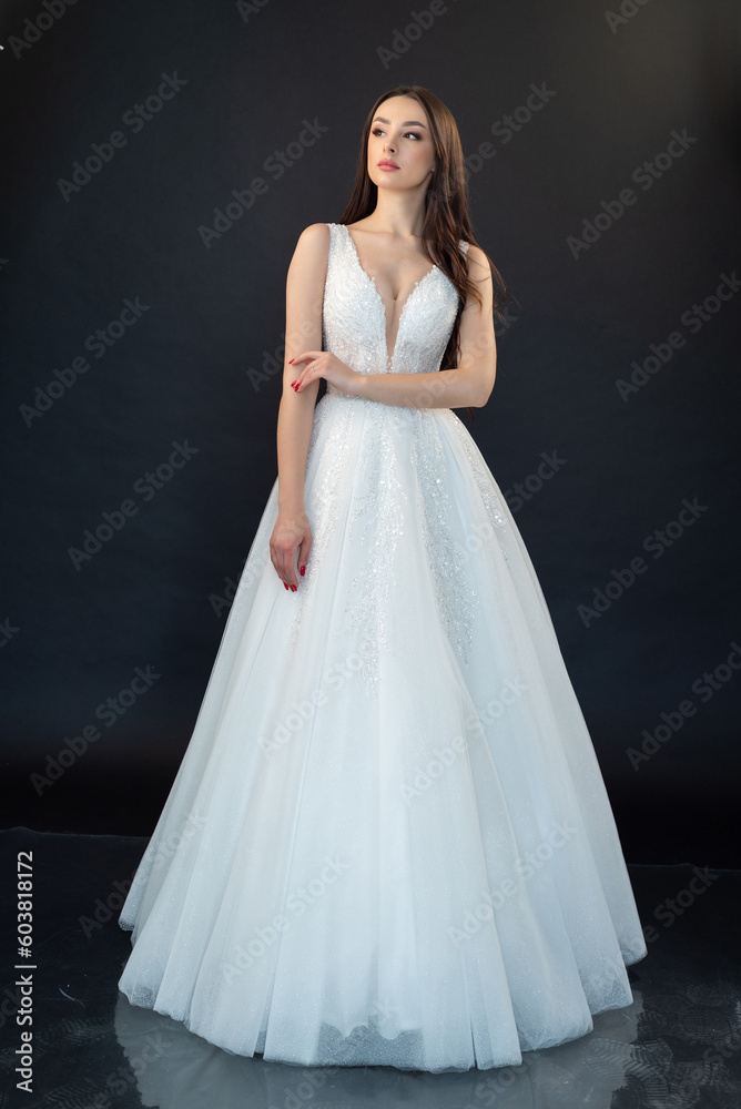 Stylish fashion woman bride wedding dress